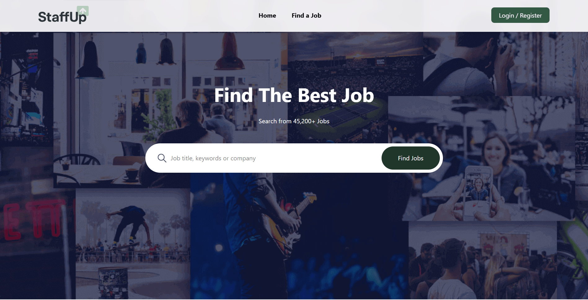 StaffUp - Welcome Section